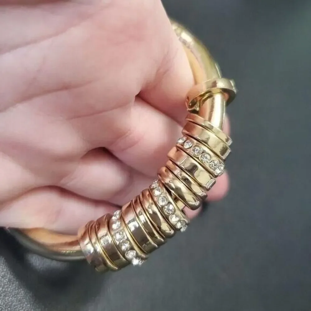 Chico's gold tone bangle bracelet 6.5